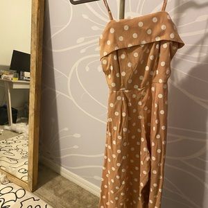 Pink polka dot romper